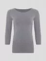 Hanf Damen schmales 3/4 T-Shirt - Farbe steel grey aus Hanf und Bio-Baumwolle