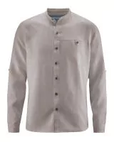 HempAge Hanf Stehkragen Hemd - Farbe mud aus 100% Hanf