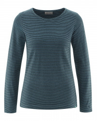HempAge Hanf Langarmshirt - Farbe black/dove aus Hanf und Bio-Baumwolle