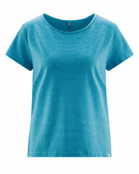 HempAge Hanf T-Shirt - Farbe azure/natur aus Hanf und Bio-Baumwolle